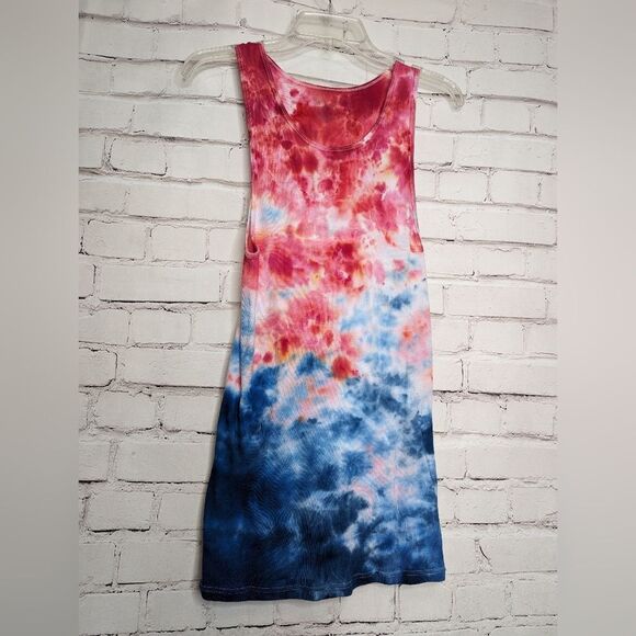 Sz XL OOAK ribbed tank ice dyed! - Picture 1 of 5